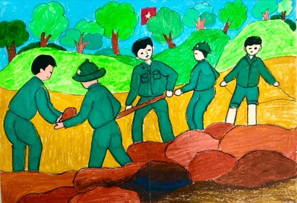 vẽ chú bộ đội lớp 5​ 21