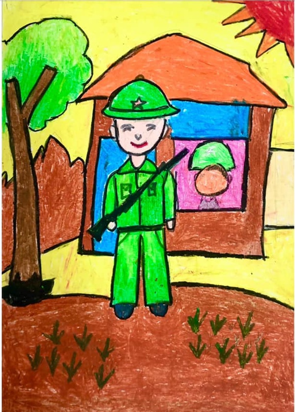 vẽ chú bộ đội lớp 5​ 22