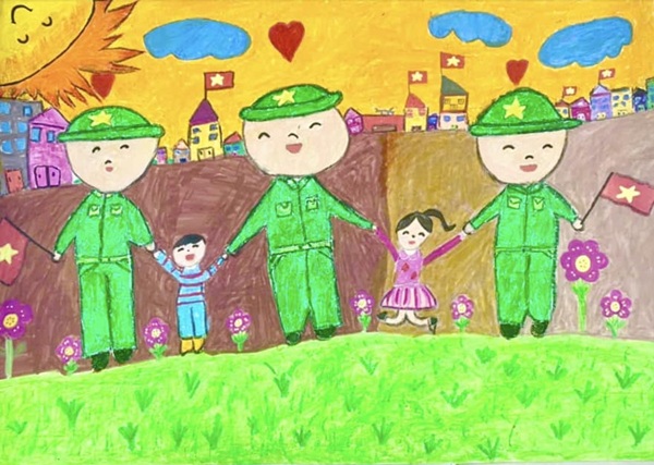 vẽ chú bộ đội lớp 5​ 27