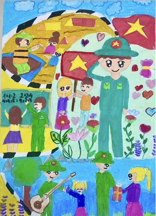 vẽ chú bộ đội lớp 5​ 29