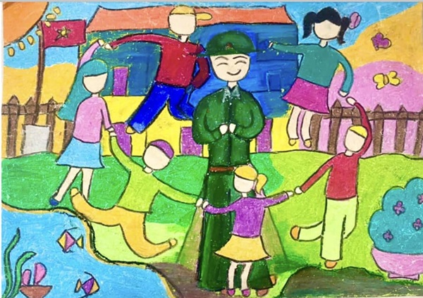 vẽ chú bộ đội lớp 5​ 32