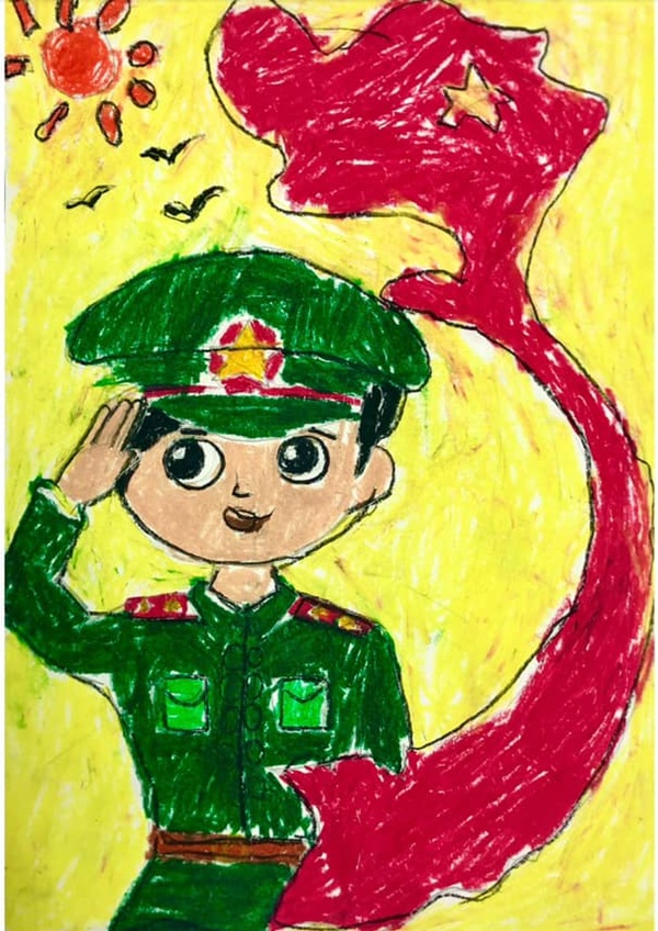 vẽ chú bộ đội lớp 5​ 34