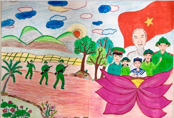 vẽ chú bộ đội lớp 5​ 35