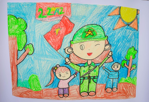 vẽ chú bộ đội lớp 5​ 40