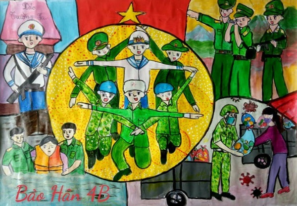 vẽ chú bộ đội lớp 5​ 5