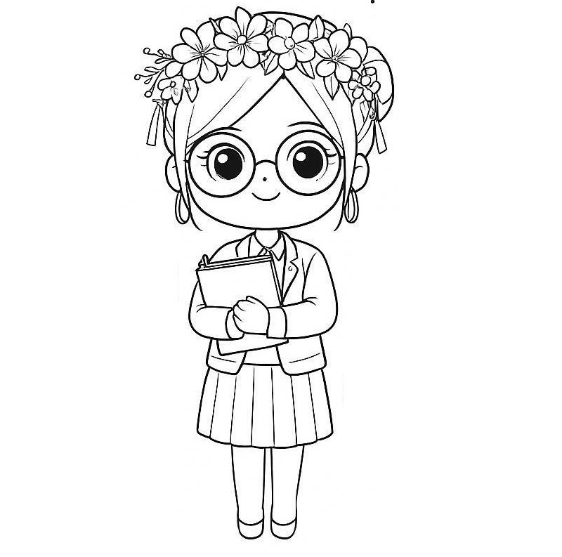 vẽ cô giáo chibi 1