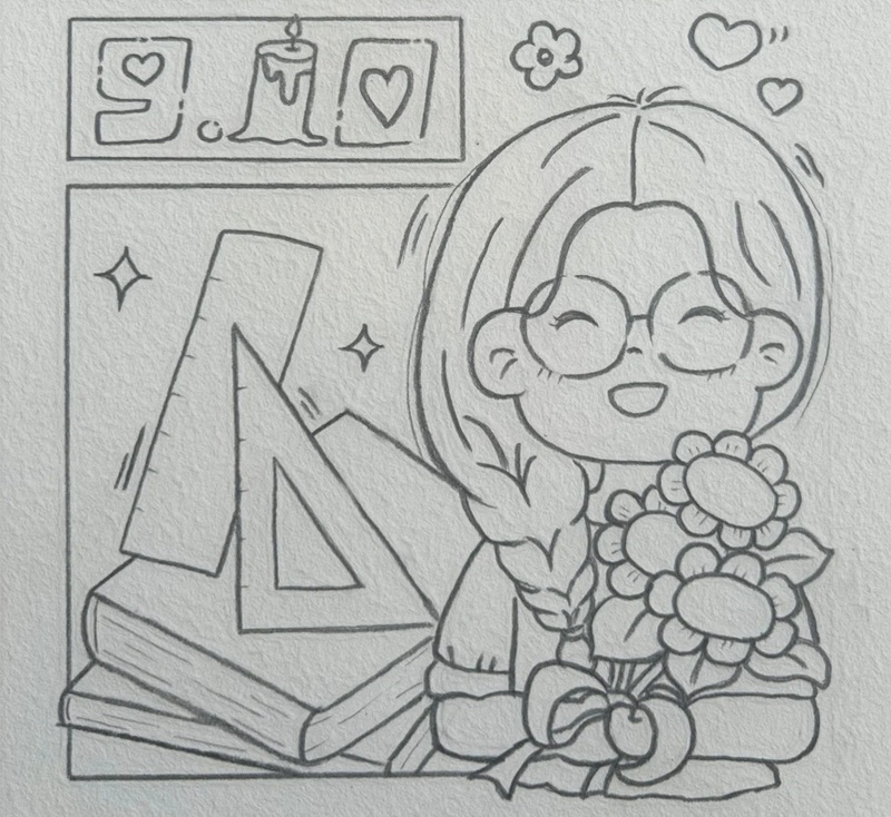 vẽ cô giáo chibi 25