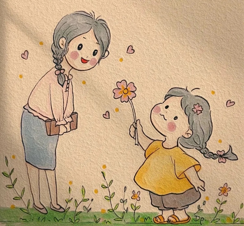 vẽ cô giáo chibi 30