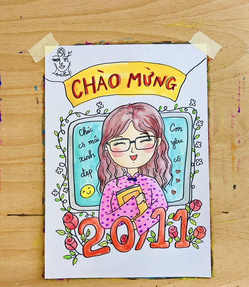 vẽ cô giáo chibi 4