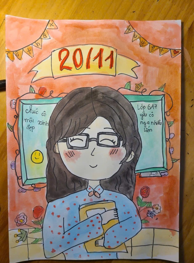 vẽ cô giáo chibi 5