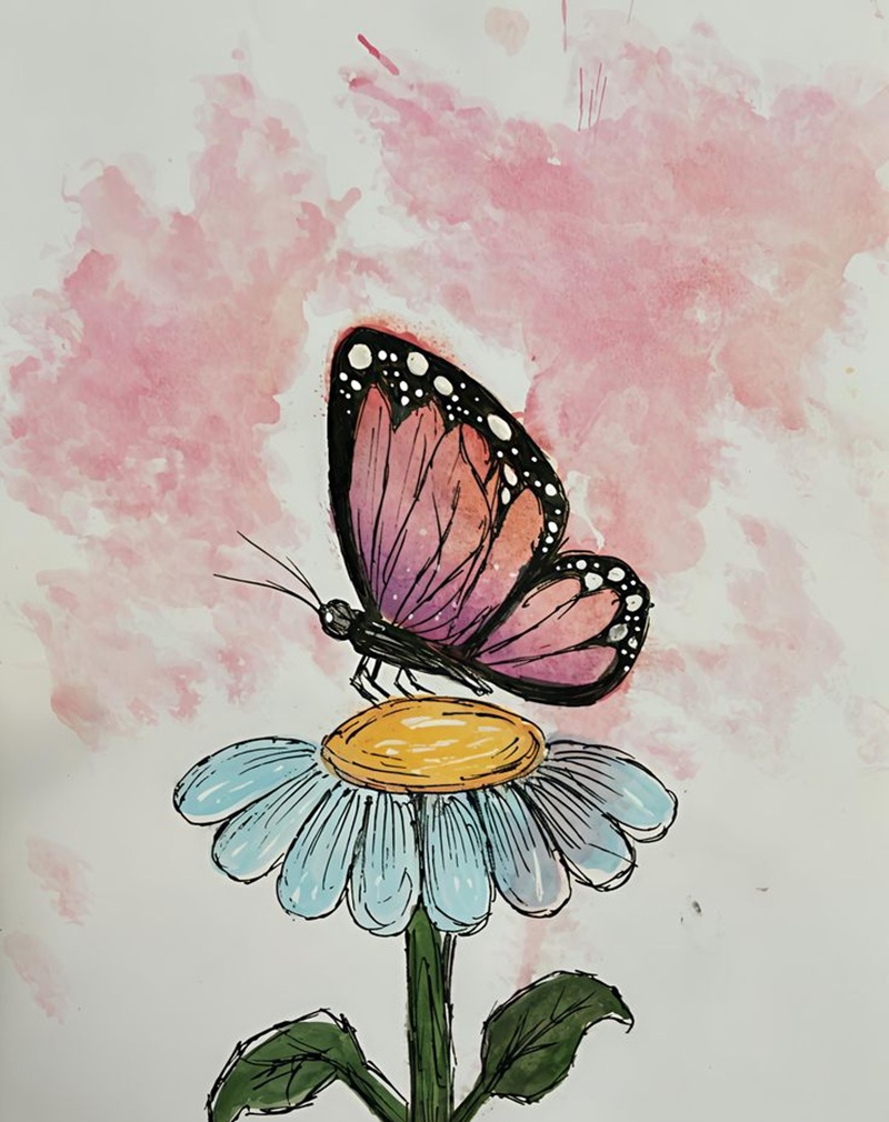 vẽ con bướm đơn giản​ 2