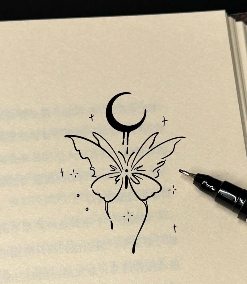 vẽ con bướm đơn giản​ 28