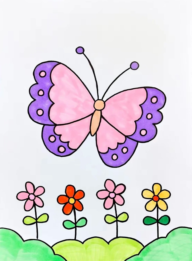 vẽ con bướm đơn giản​ 34