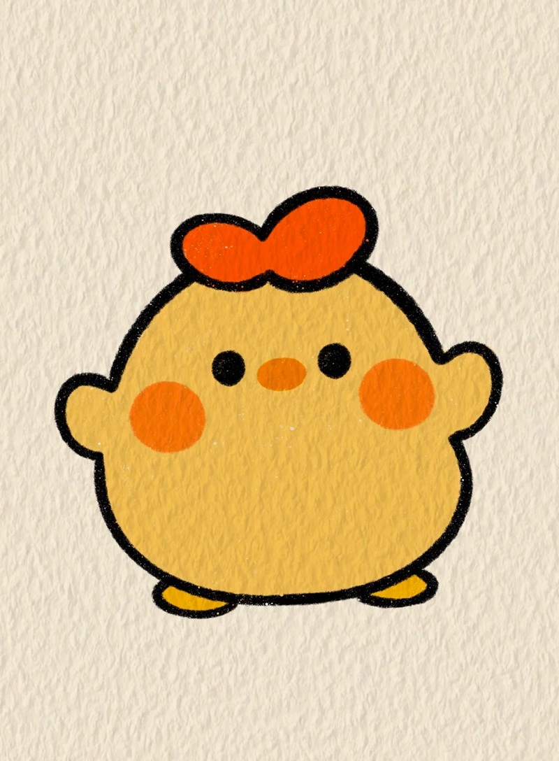 vẽ con gà chibi 15