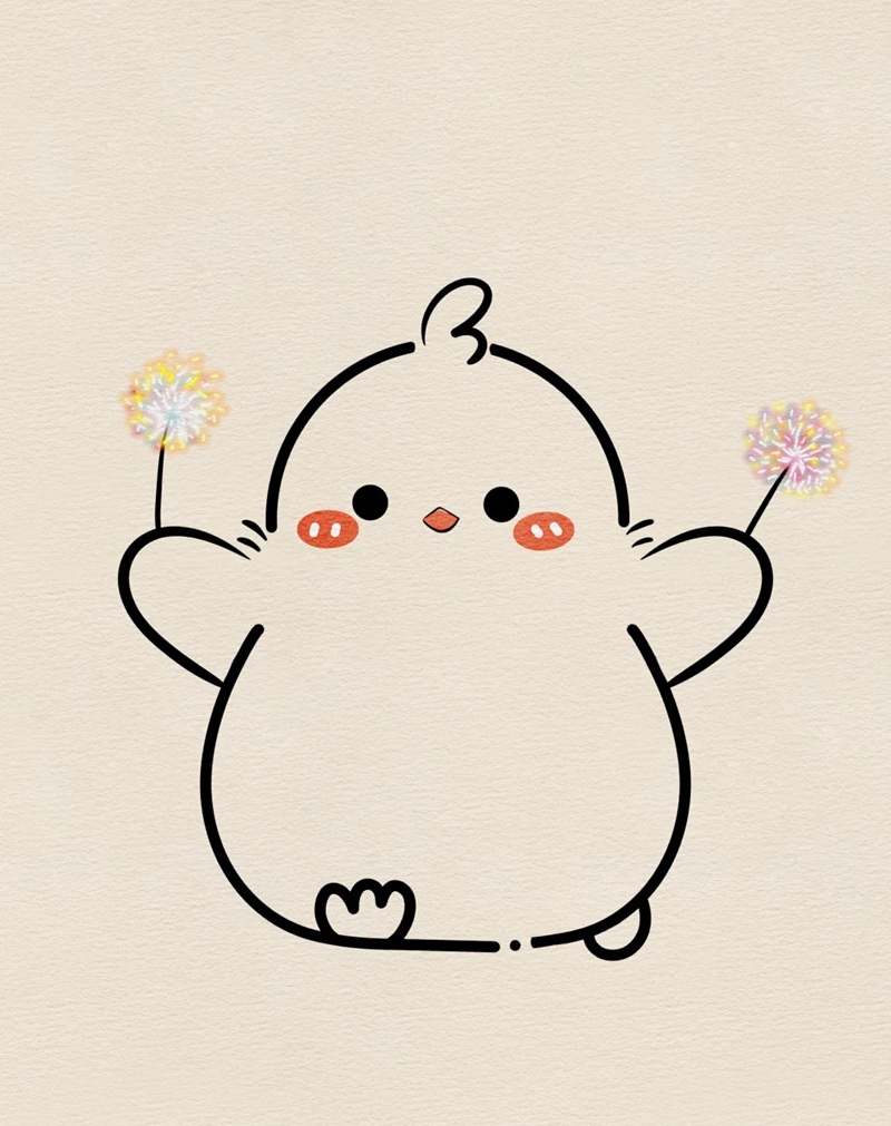 vẽ con gà chibi 23