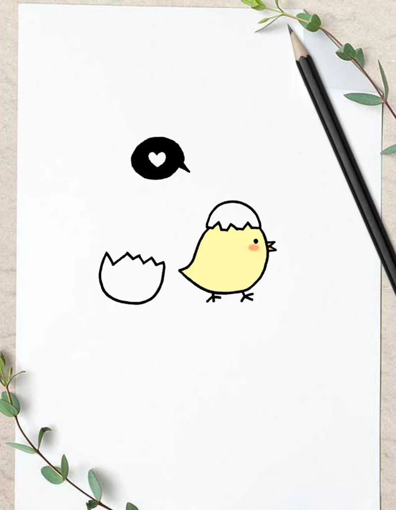 vẽ con gà chibi 6