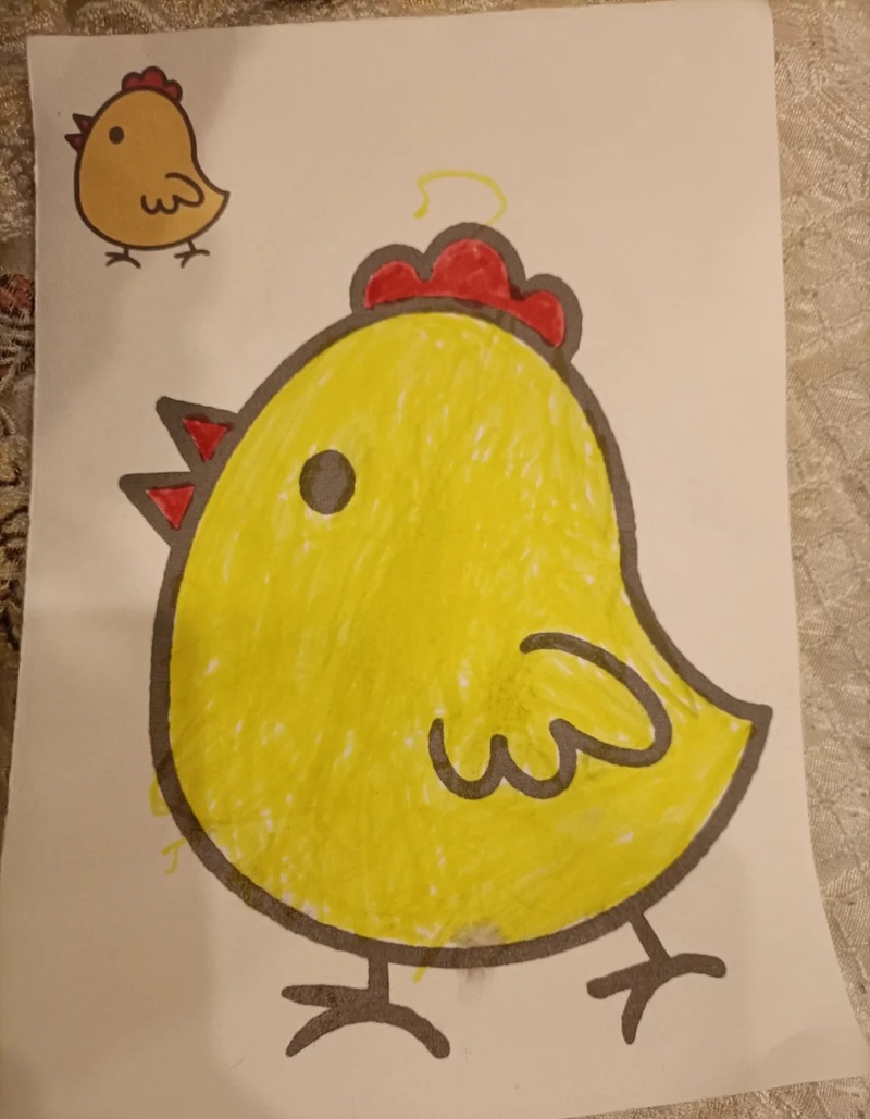 vẽ con gà con​ 1