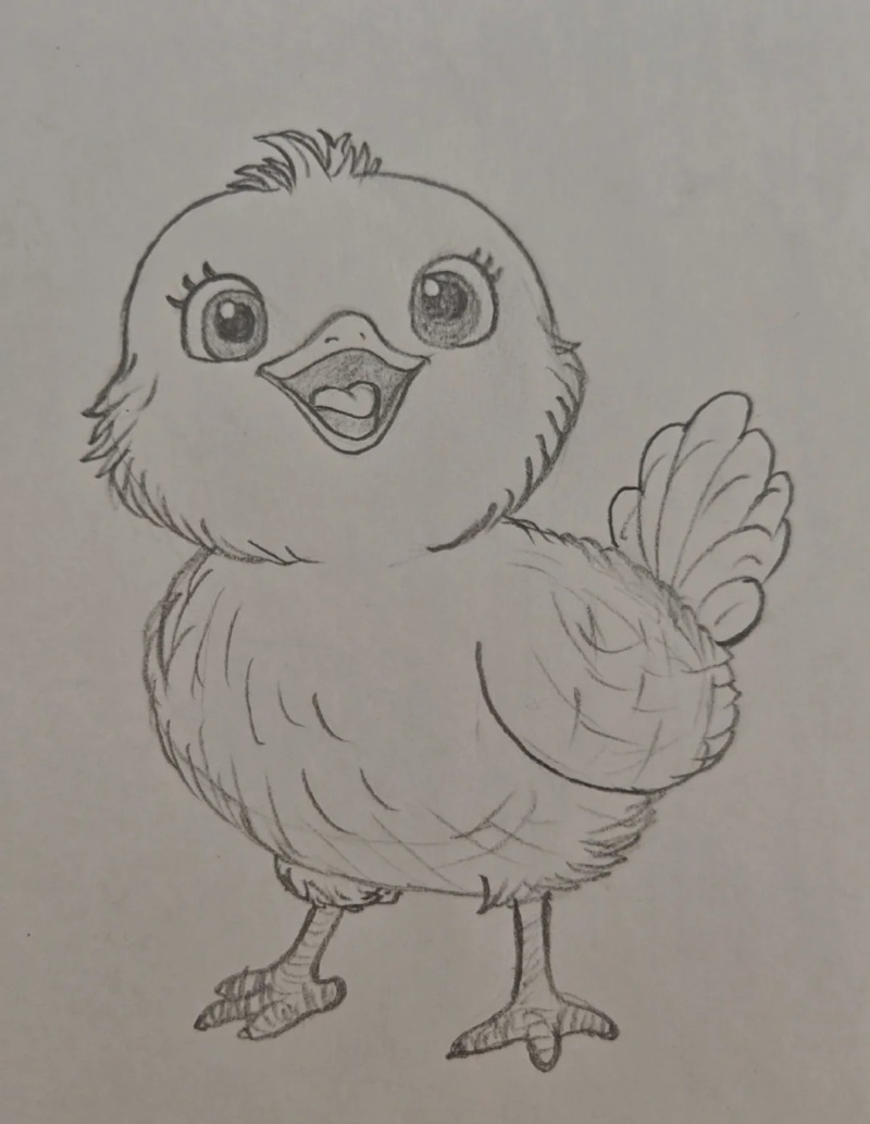 vẽ con gà con​ 13