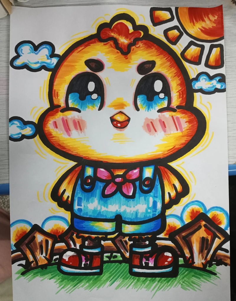 vẽ con gà con​ 16