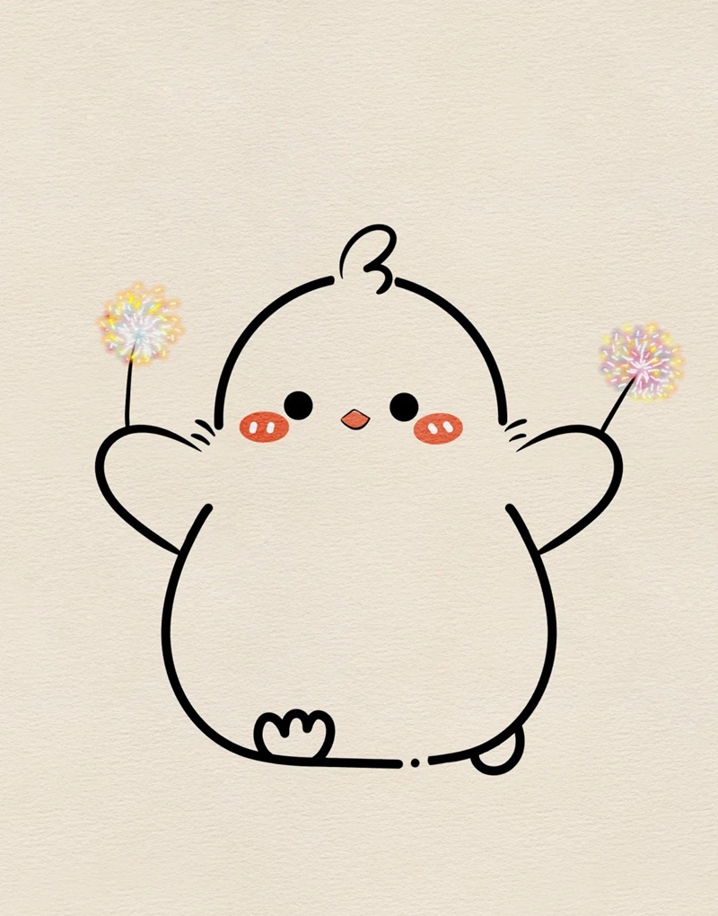 vẽ con gà con​ 18