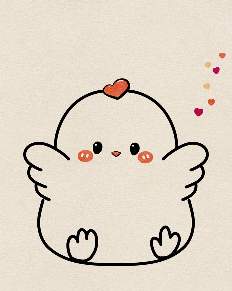 vẽ con gà con​ 19