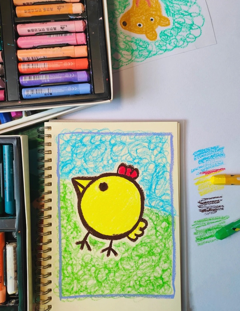 vẽ con gà con​ 2