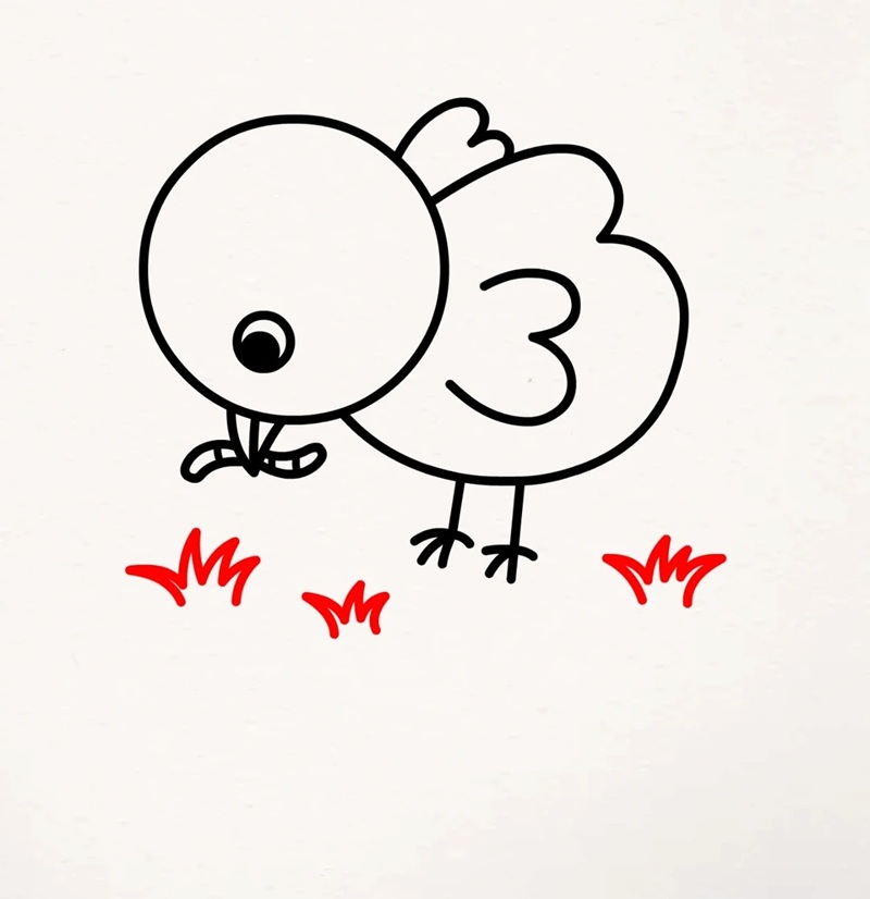vẽ con gà con​ 27