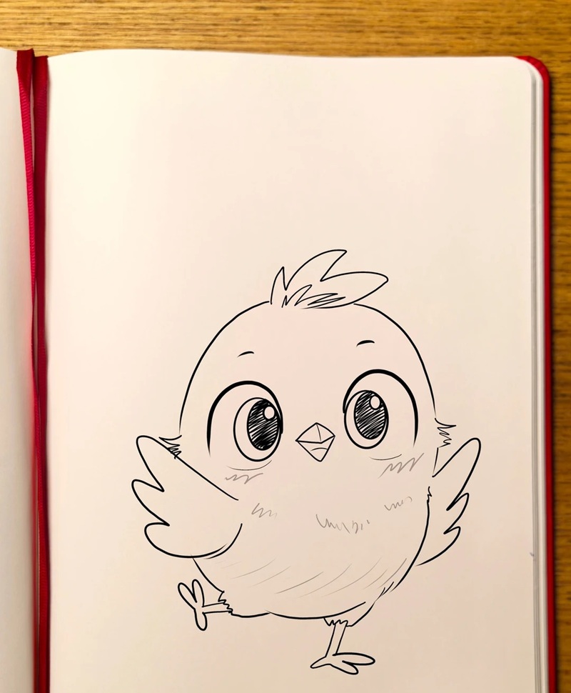 vẽ con gà con​ 34