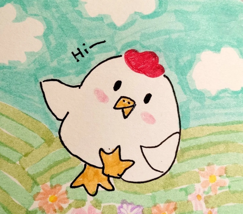 vẽ con gà con​ 38