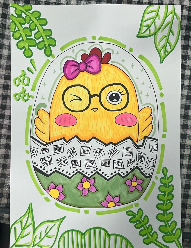 vẽ con gà con​ 6