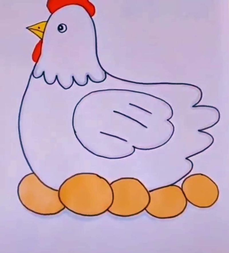 vẽ con gà mái​​ 1