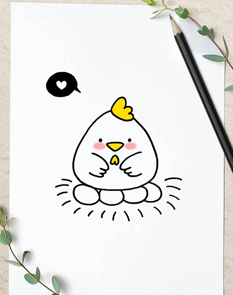 vẽ con gà mái​​ 11