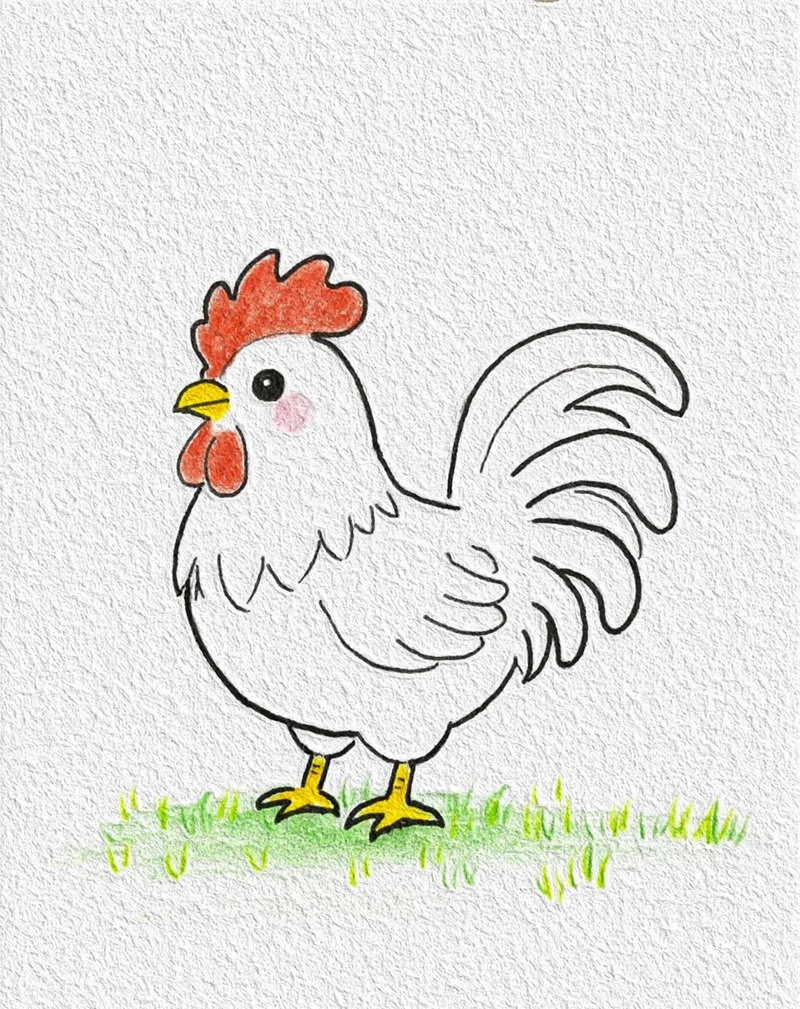 vẽ con gà mái​​ 16