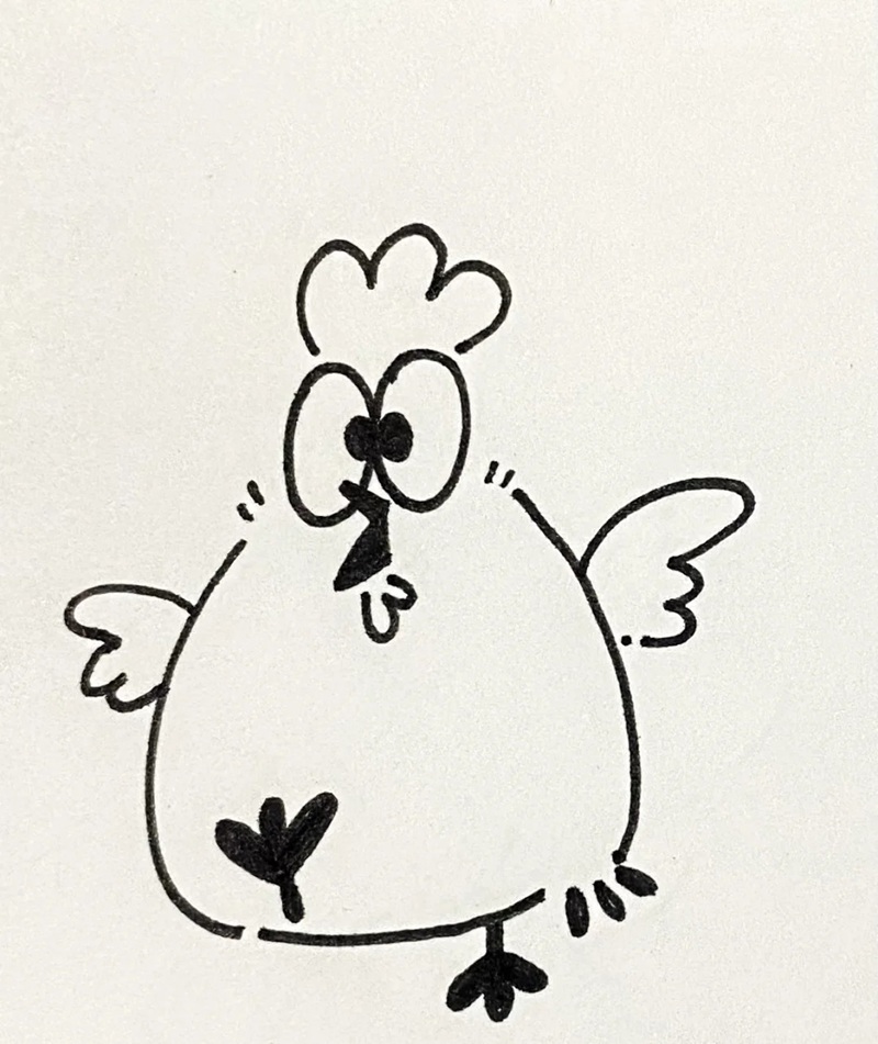 vẽ con gà mái​​ 2