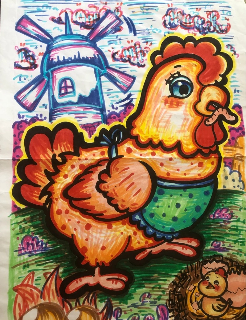 vẽ con gà mái​​ 24