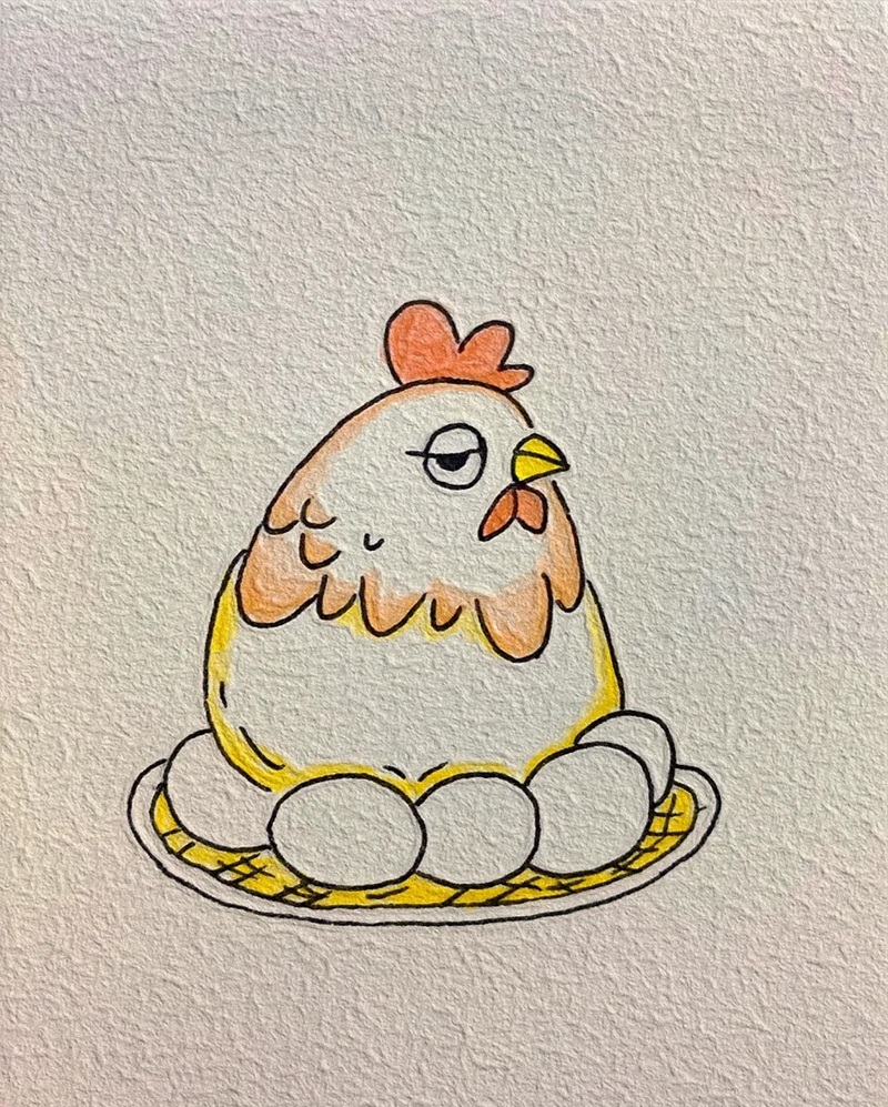 vẽ con gà mái​​ 34