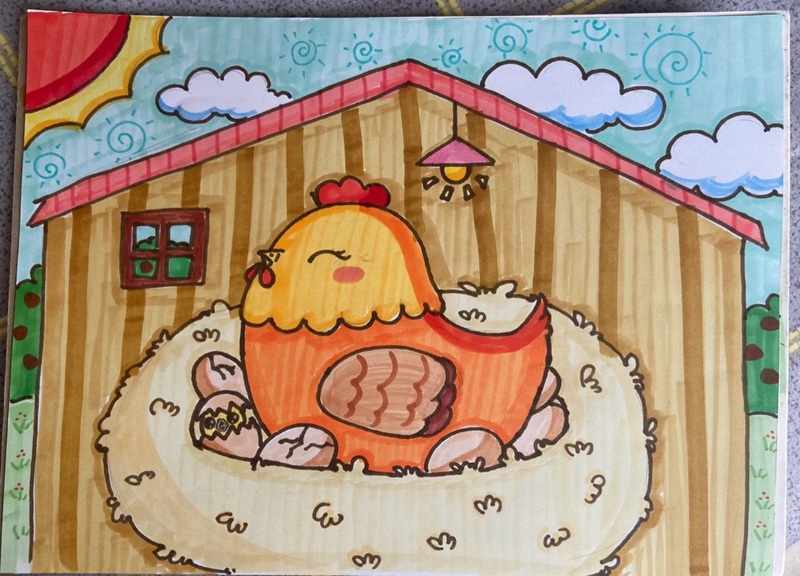 vẽ con gà mái​​ 40