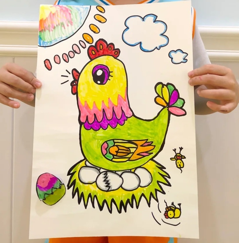 vẽ con gà mái​​ 7