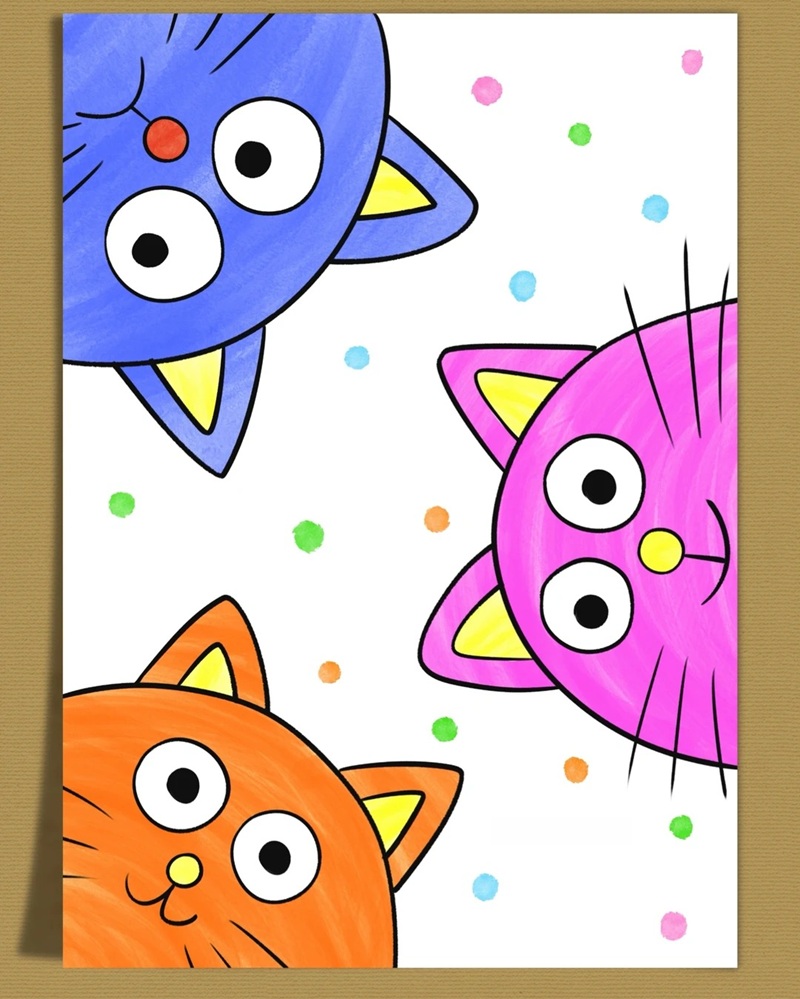 vẽ con mèo chibi 1