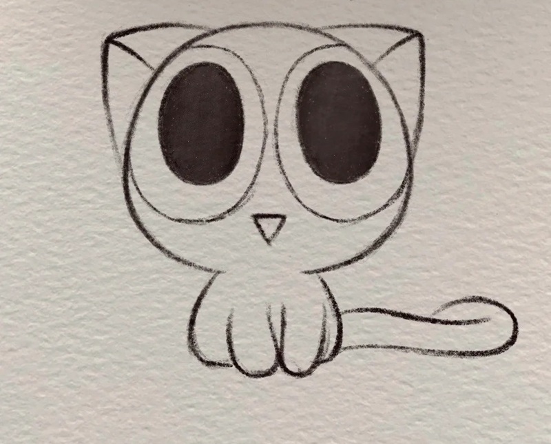 vẽ con mèo chibi 10