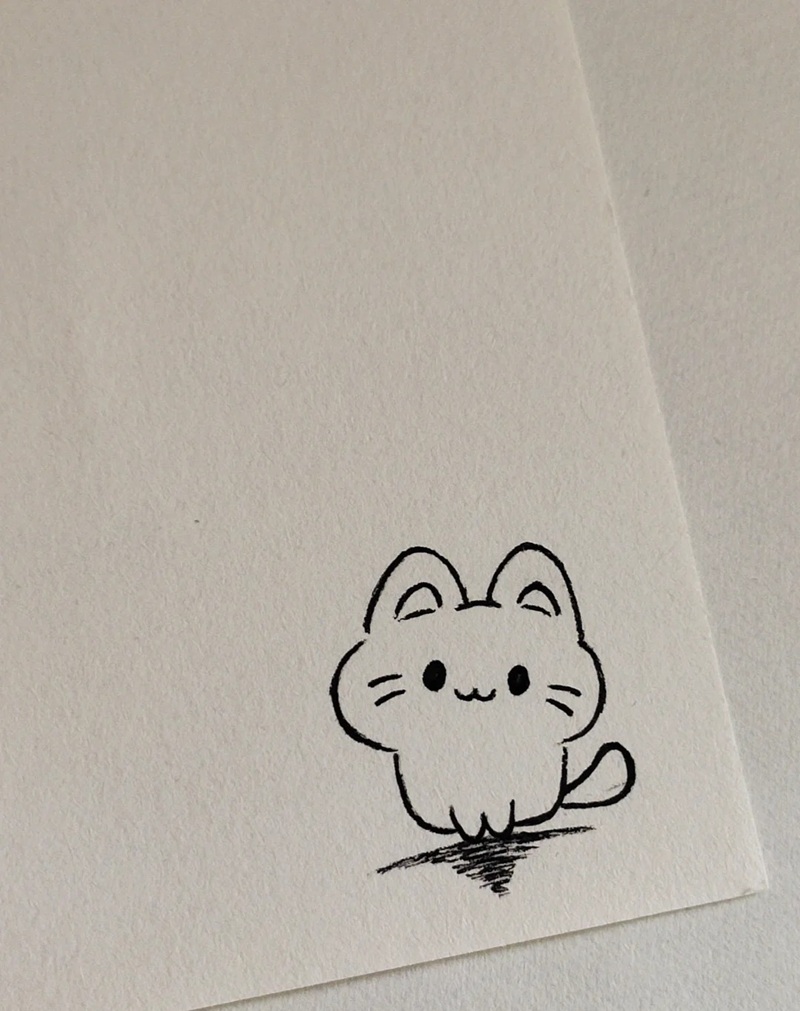 vẽ con mèo chibi 2