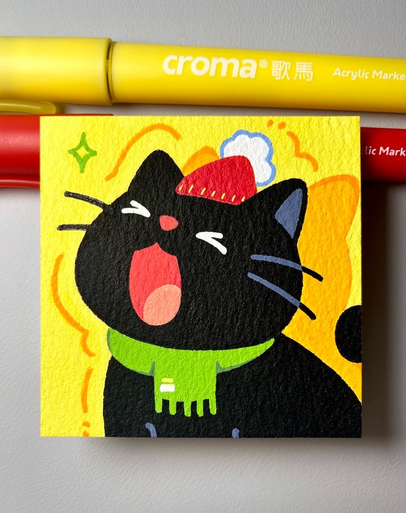 vẽ con mèo chibi 3