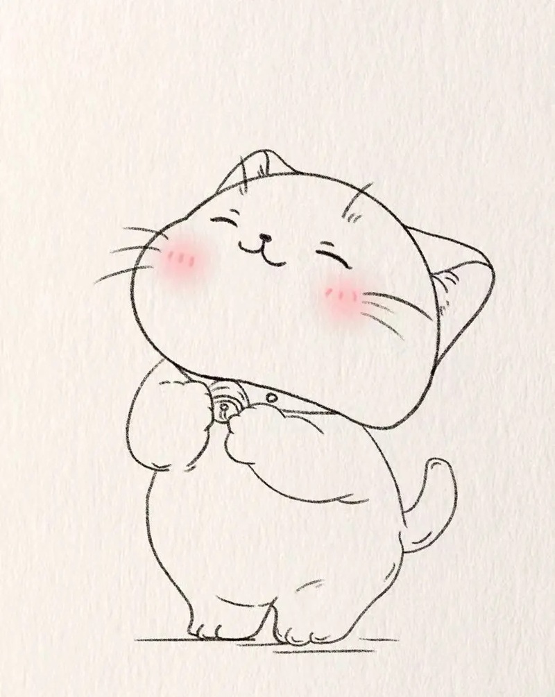 vẽ con mèo chibi 30