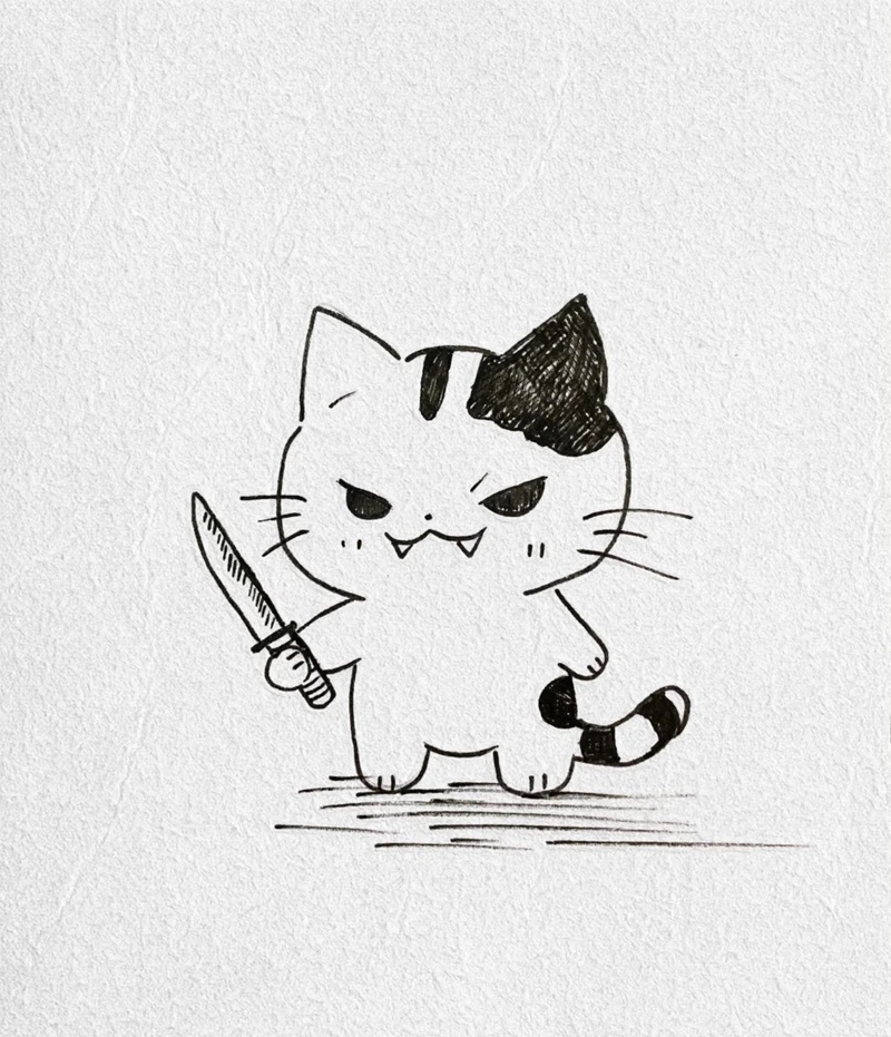 vẽ con mèo chibi 38