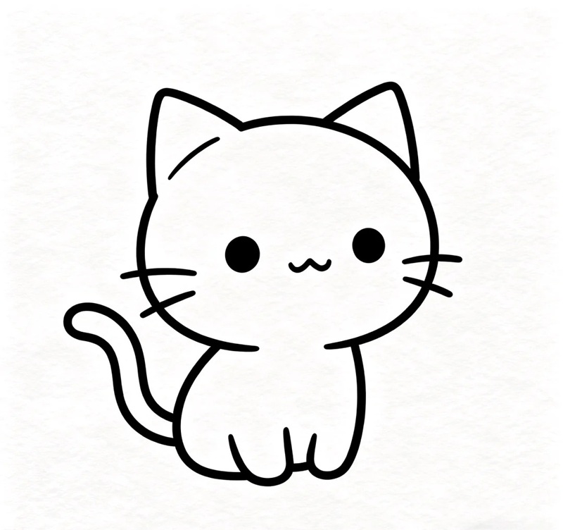 vẽ con mèo chibi 40