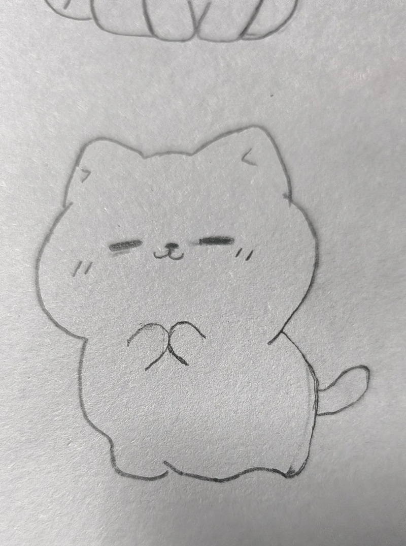 vẽ con mèo chibi 9