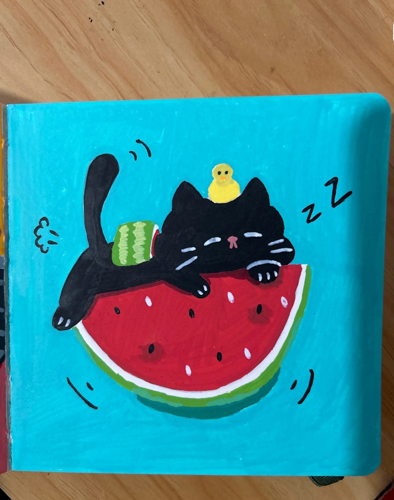 vẽ con mèo đơn giản 11