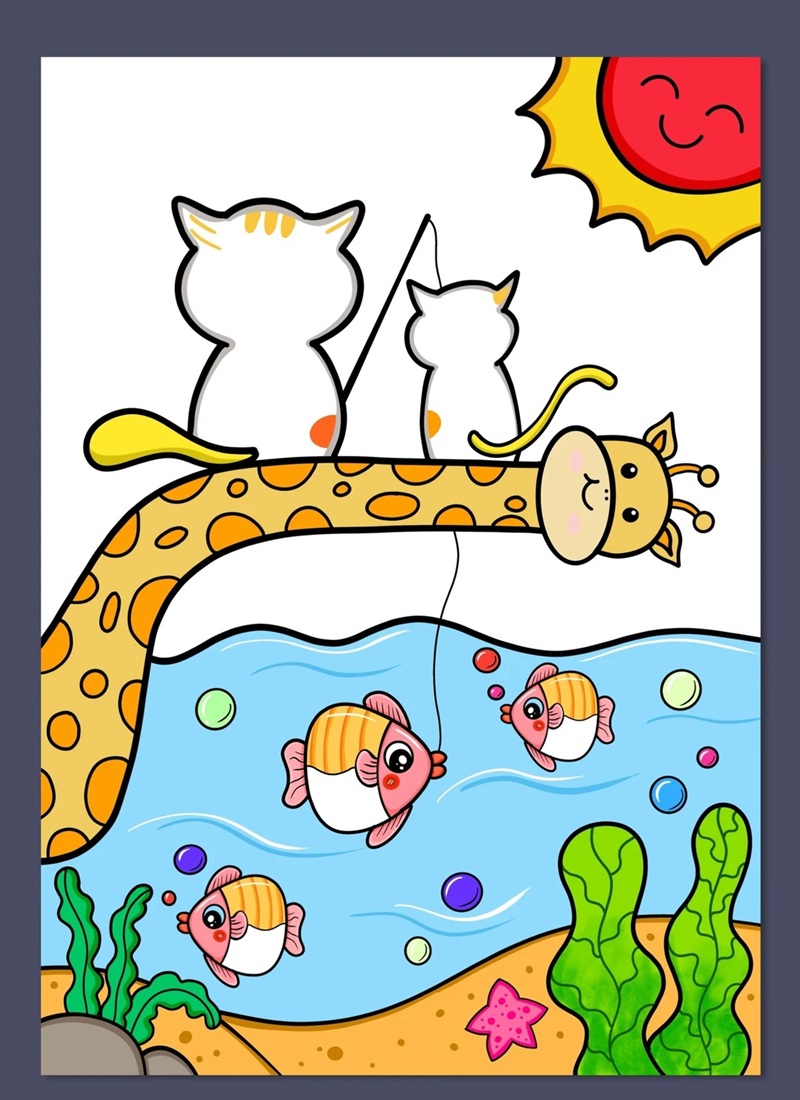 vẽ con mèo đơn giản 12