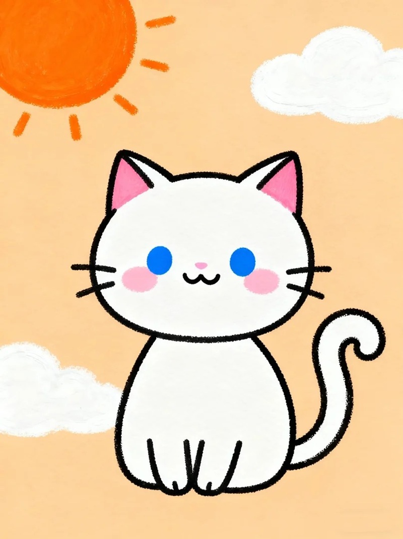 vẽ con mèo đơn giản 14