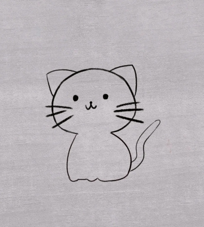 vẽ con mèo đơn giản 15